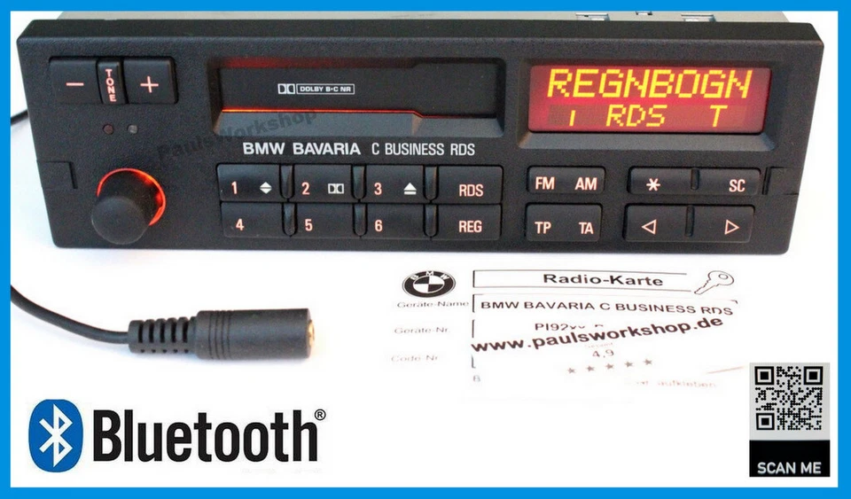 Original BMW Bavaria C Business RDS Bluetooth 5.0 +AUX-IN E36 E34 E30 Z3 E28