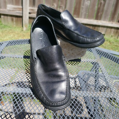COLE HAAN Loafer Shoes Black Leather Moc Venetian 10M C11405  display picture 1