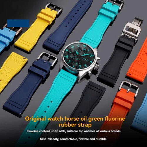 Correa de reloj de goma fluoro para IWC Big Pilot Mark 18 Portugieser 20 mm 22 mm Sport - Imagen 2 de 62