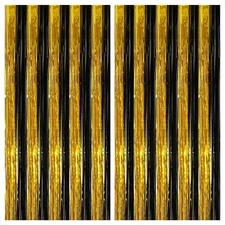 KatchOn XtraLarge Black and Gold Streamers - 3.2x8 Feet Pack of 2 | Graduatio...