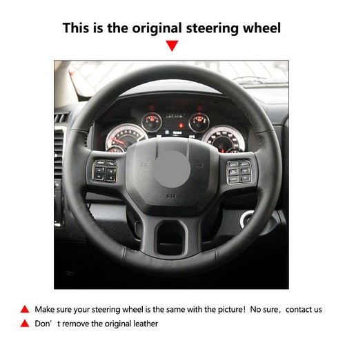 Steering Wheel Leather Cover For Dodge RAM 1500 Classic 2018 2019 2020 2021 2022 - Picture 9 of 10