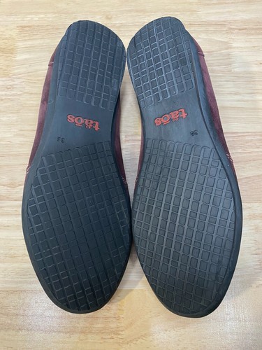 TAOS Women's US 7-7.5 EU 38 Marvey Bourdeaux Suede Flat Slip On Shoes - Picture 8 of 11