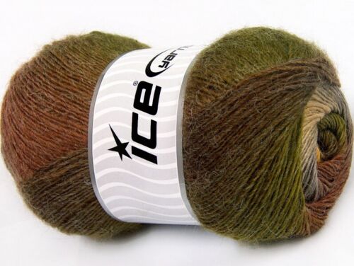 (1) 100 gram Alpaca Active Yarn #58417 Brown Gold Green Tan Fine Sport Wt 601yds - Picture 2 of 5