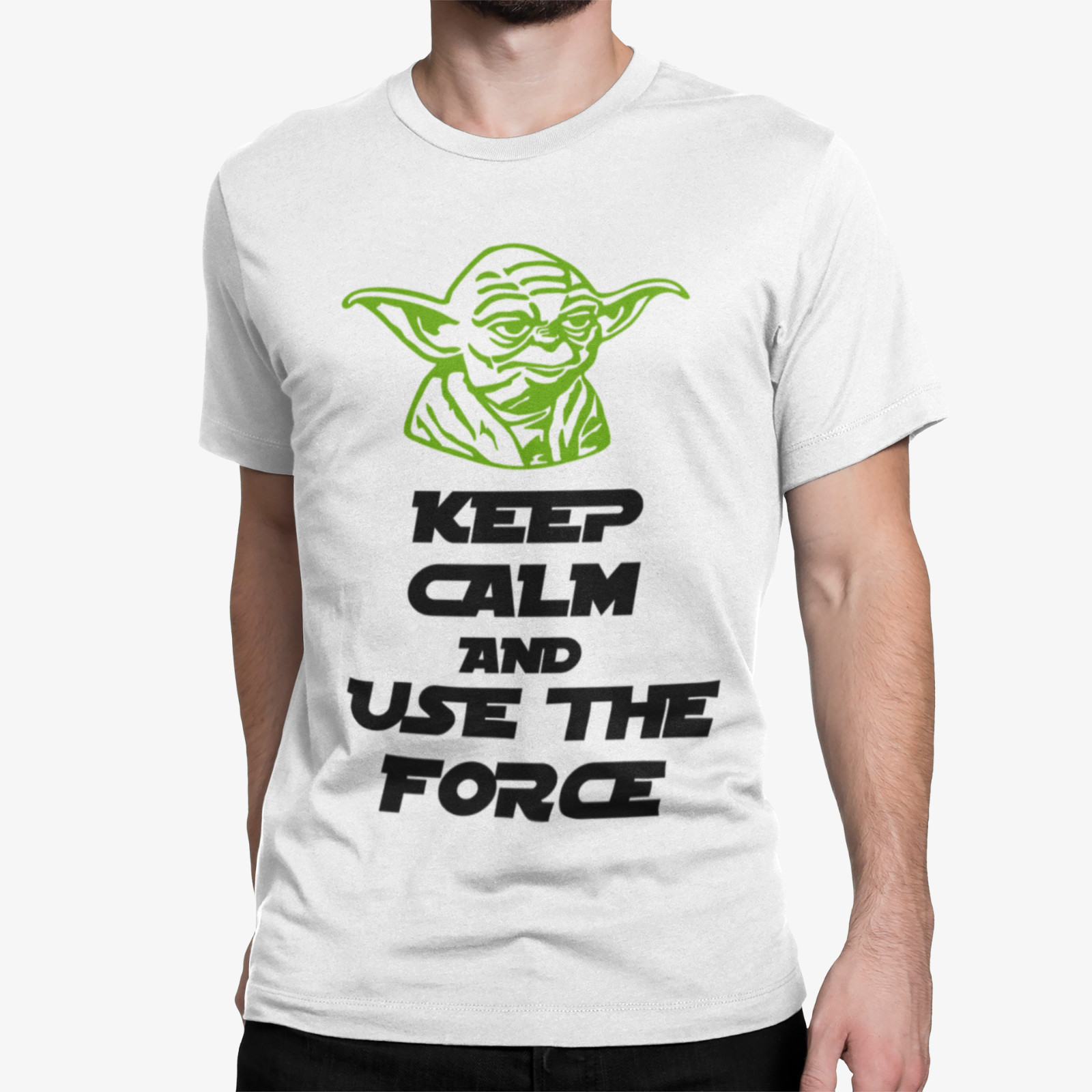 Camiseta orgánica para hombre Yoda Keep Calm and Use The Force Star Wars Jedi Cosplay Camisa