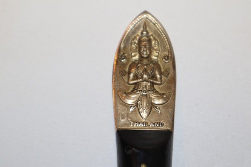 Vintage Thailand Buddha Gold & schwarzes Holz - 9" Serviergabel - Bild 5 von 9