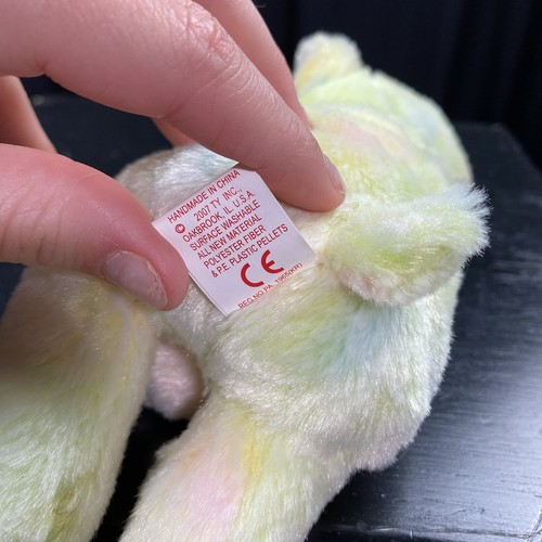 Ty Flora Green Leaves Beanie Baby Bear 8421406470, DOB March 9, 2007 EUC - Picture 4 of 5