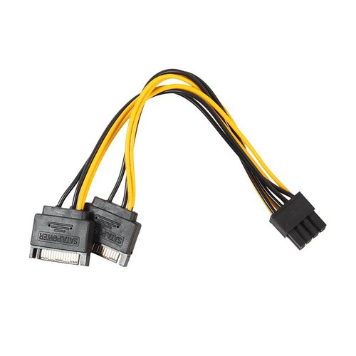 1PC Dual SATA Male To PCIe 8Pin Male PCI Express PCI-E Video Card Splitter - Afbeelding 9 van 10