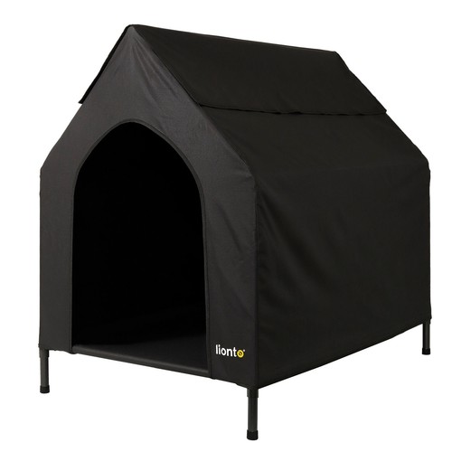 Cama perros cubierta cama elevada con techo perros negro varios tamaños - Imagen 24 de 30