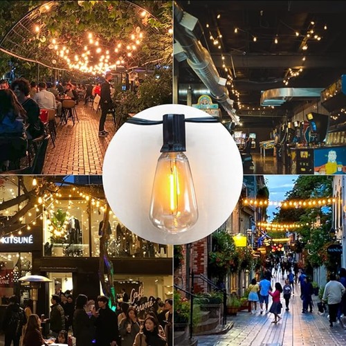 Outdoor String Lights 50FT,ST38 String Light for Outside with LED Lights,US Ship - Picture 16 of 23