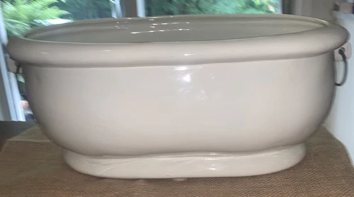 Pottery Barn Ceramic Jardiniere / Footbath/ Planter/ Ice Bucket 8”T 12.5”W 20”L