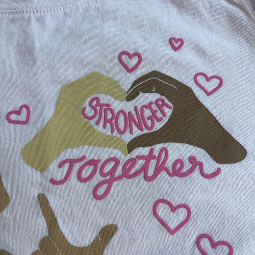 GAP Girl's Pink Short Sleeve Soft Graphic Tshirt Size 10/12 Stronger Together - Picture 5 of 5