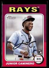 2024 Topps Heritage Baseball #267 Junior Caminero RC Tampa Bay Rays