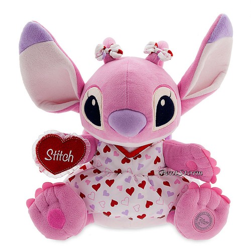 Lilo & Stitch 14" PINK ANGEL Plush Hearts Doll Disney Store 2015 Valentines Day - Picture 2 of 3