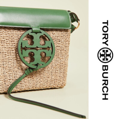 バッグ Tory Burch Miller Straw Phone Cross Body NWT Rare Tory Burch Miller Straw Leather Crossbody Bag In