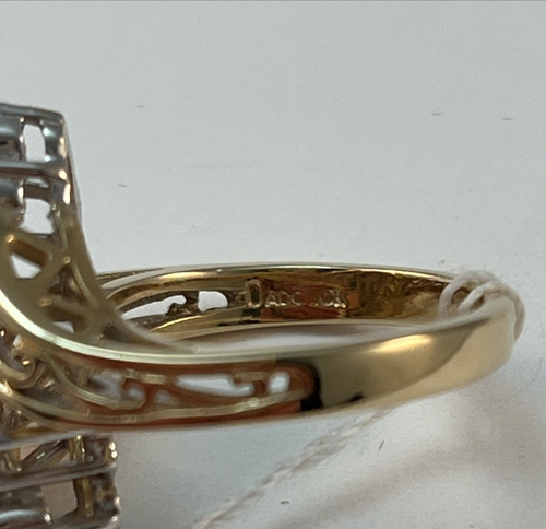 ADC 10K Yellow Gold Diamond Cluster Cocktail Ring Size 6 Weight 5.1 Grams - Picture 7 of 12