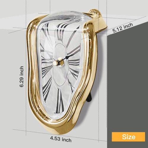 Melting Clock Dali Melted Clock Gift Decor Art Inspired Wall Clock Twisted Shelf - Picture 2 of 2