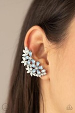 Garden Party Powerhouse -Blue Paparazzi Jewelry/Accessories EAR CRAWLER Earrings