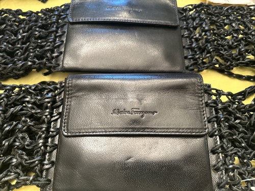 New | Salvatore Ferragamo | Belt With Wallet Size XSmall And Medium Nero Napa - Picture 3 of 11