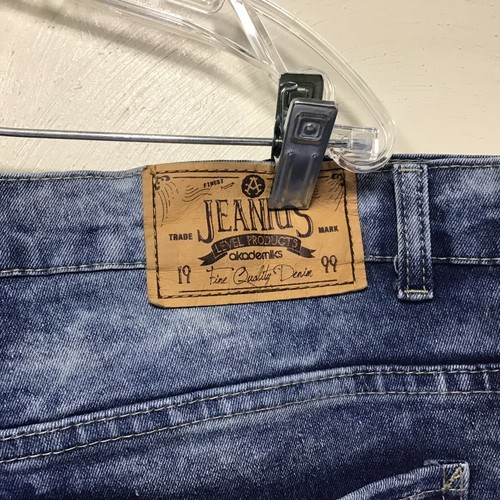 Jeanius Akademiks Men's Blue Acid Wash Stretch Taper Jeans 44"Wx32"L(tag 42x32) - Picture 12 of 22
