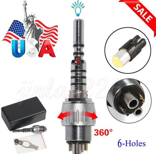 dental 6 hole high speed LED quick connect Fiber Optic handpiece Turbine 1-10pc - Picture 8 of 8