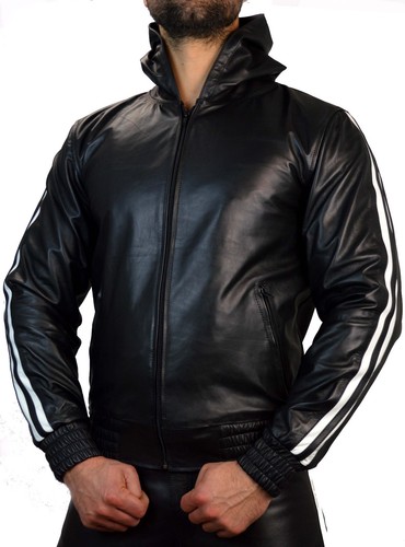 AW-8080 Leder Hoodie Trainingsjacke,leder Jacke Sportsjacke,Kapuzenjacke.Gr.2XL - Picture 7 of 10
