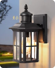 EDISHINE Dusk to Dawn Exterior Light Fixture, Porch Light Wall Mount Sconce with