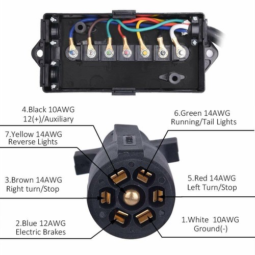 7 Way Trailer Wire Junction Box With Cord 4 Wire Trailer Cable RV Accessories - Picture 43 of 45