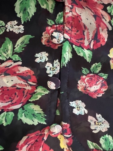 Camicetta TORRID donna 2 2x nera rossa rosa rosa stampa floreale float trasparente usata in ottime condizioni d - Foto 8 di 8