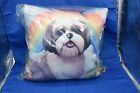 Shih Tzu Gifts by J Colorful Dog Pillow with rainbow 18" x 18"