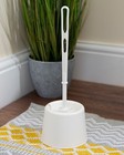Plastic Toilet Brush With Holder Bathroom Home WC Cleaning Free Standing Strong