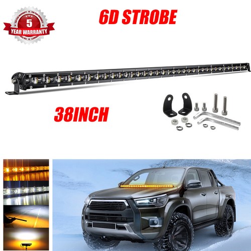 38" pulgadas 6D Estroboscópico Blanco Ámbar Barra de Luz LED Punto Inundación Combo Lámpara de Conducción 40" - Imagen 1 de 11