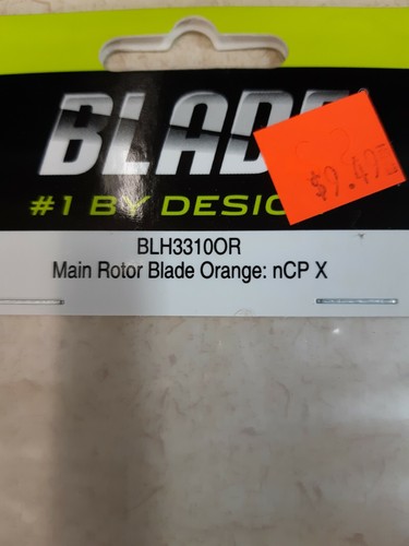 BLADE #1 BY DESIGN PN BLH3310OR MAIN ROTOR BLADE ORANGE:nCP X  NEW IN PACKAGE! - Picture 2 of 3