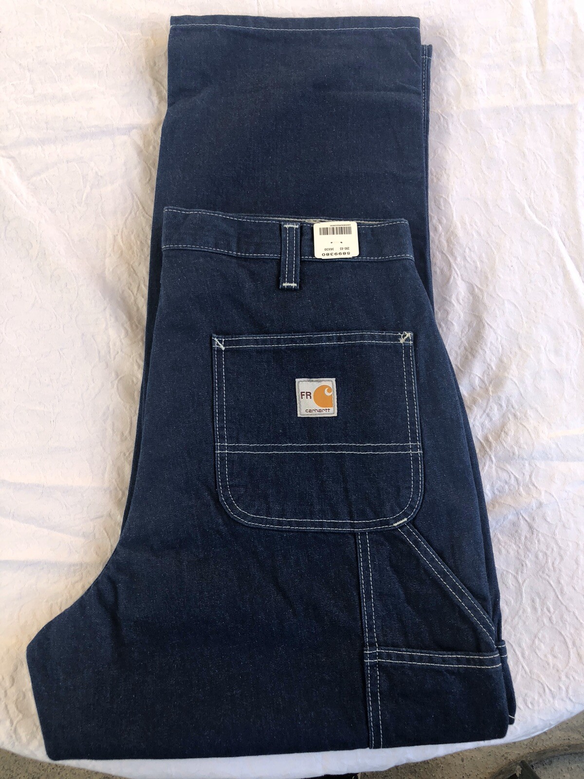 Lot 2 Carhartt FR Dungarees 36x28 100% Soft Cotton Denim #290-83 CAT 2 ...