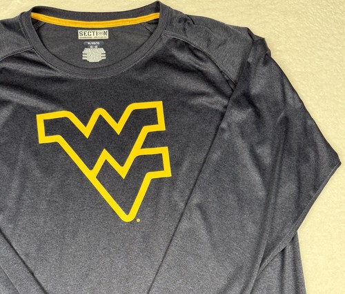 Majestic WVU Mountaineers Shirt Herren XL blau gold lässig sportlich fit Pullover  - Bild 2 von 8