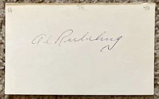 Al Rubeling signed card - Pirates A's debut 1940 - rough top edge