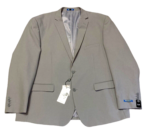 NWT Monaco Retro Paris Nicholas Suit sport blazer Gray 52R Modern Fit flat front - Picture 2 of 22
