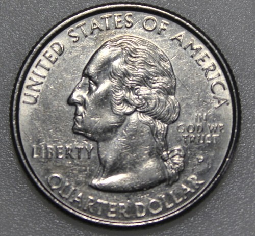1999-P DELAWARE STATE QUARTER STUCK THRU GREASE REVERSE MINT ERROR COIN - Picture 2 of 2