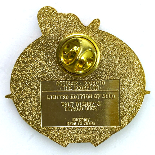 Prendedor del mes Disney 2001 ZODIAC DONALD DUCK Scorpio edición limitada Pin comercial 5000 - Imagen 2 de 2