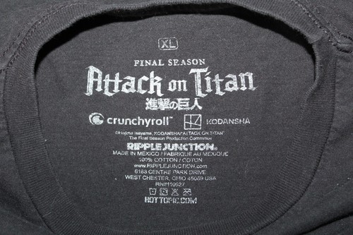 Attack on Titan Final Season Ripple Junction Black 100% Cotton T-Shirt Men's XL - Picture 4 of 4