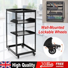 20U 4 Post Server Rack Mounted Network Data Cabinet w/ Lockable Wheels Portable