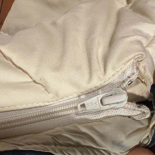 Vtg 70s 80s Puffer Jacket BOYS Size 9 Retro Mercer Street, Cream And Blue, Vest - Picture 6 of 7
