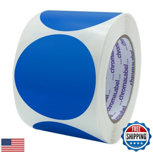 ChromaLabel 3 Inch Round Colored Stickers, Removable Sticky Dots Color Coding