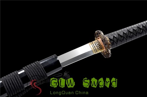 GLW Sword Japan Samurai Swords Katana Carbon Steel Full Tang Sharp Copper Tsuba - Picture 7 of 12