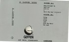 I Love You- I Love You UK Cassette Promo album