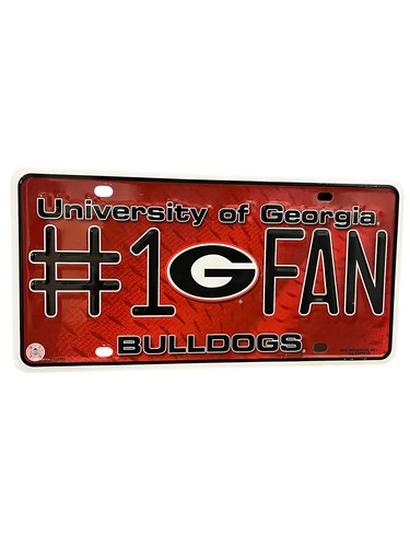UGA University of Georgia Bulldogs #1 Fan License Plate Car Tag - Picture 2 of 7