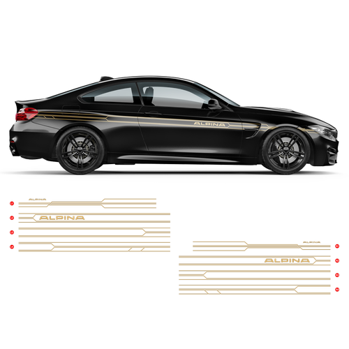 ALPINA Racing Side Stripes decals Set for BMW 3 series / 4 series  - Bild 8 von 22