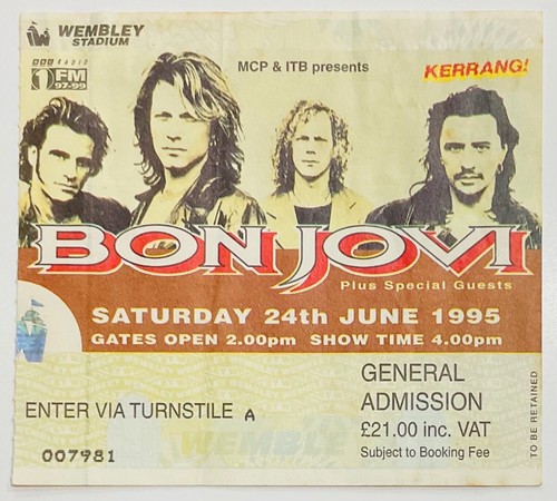 Bon Jovi Original Concert Tickets Select From Dropdown List - Picture 27 of 74