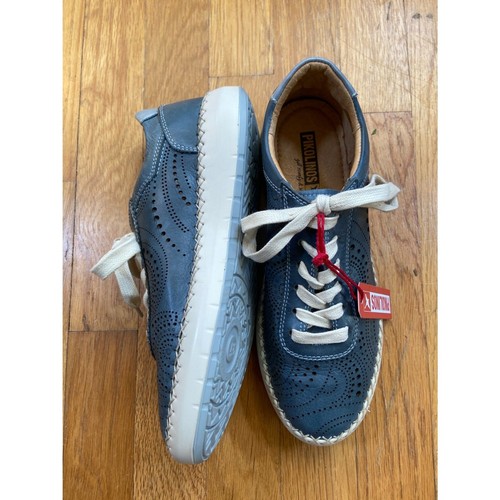 Neu mit Etikett Pikolinos Mesina Damen-Sneaker Größe 37 (6,5-7) blau perforiertes Leder - Bild 2 von 9