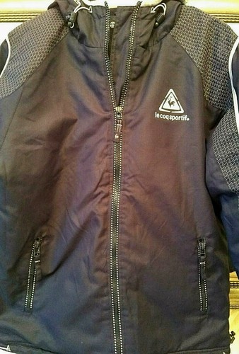 Boys Le Coq Sportif winter navy hooded padded jacket size LB - Picture 2 of 6