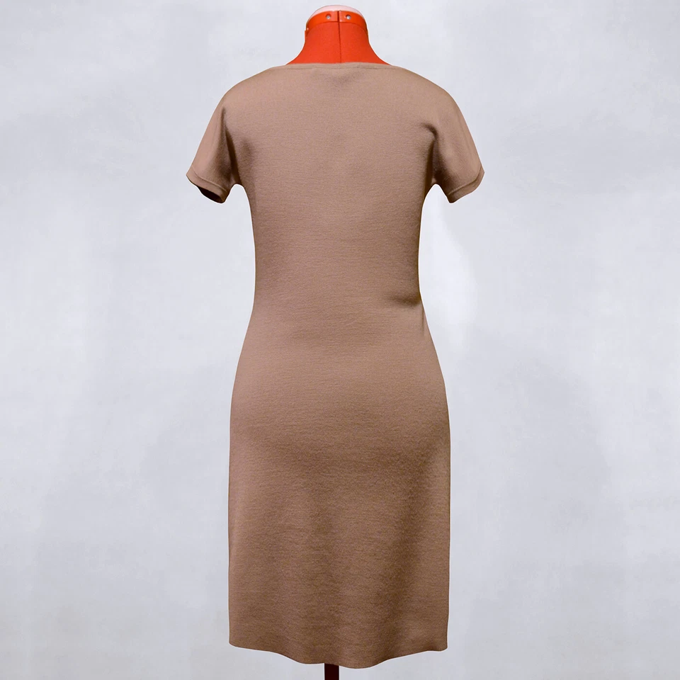 GUCCI Brown Combined Wool Leather Dress Size S - Image 2 of 4